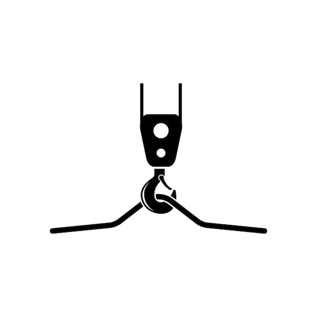 Hoist kraan pictogram embleemontwerp vector illustratie