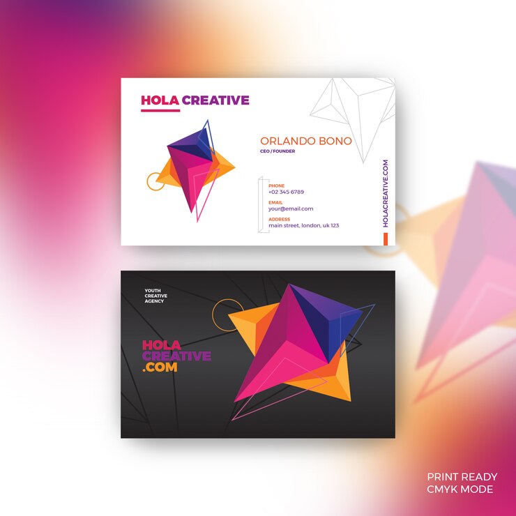 Vector hola creative business card
