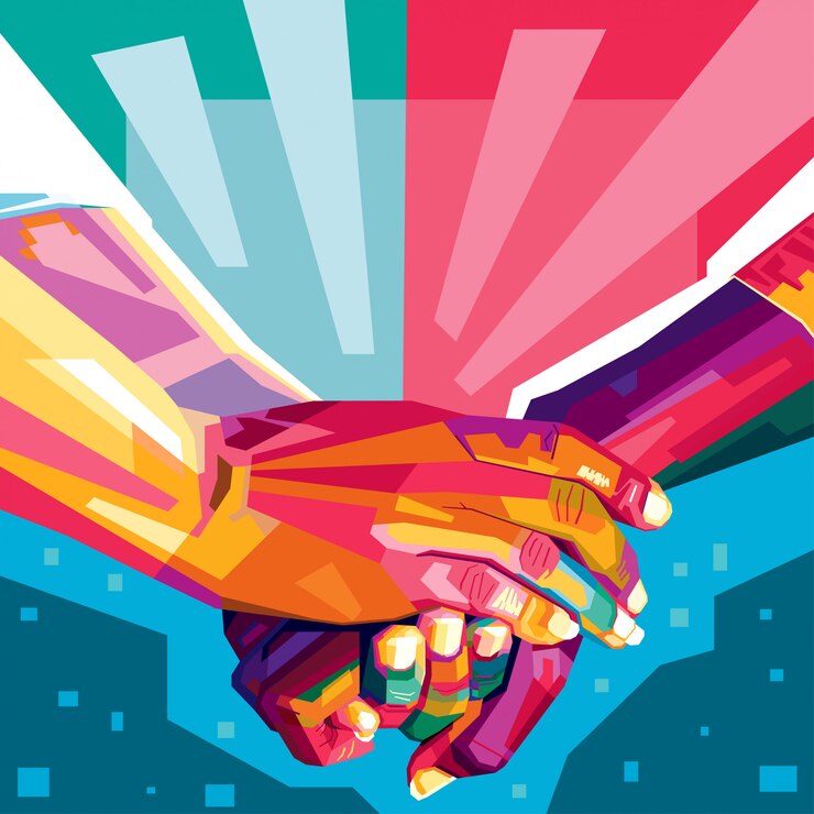 Vector holding hand illustration
