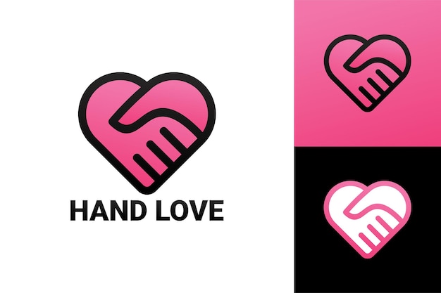 Vector holding hands love logo template premium vector