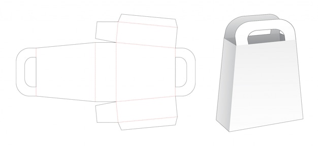 Tenendo il modello tagliato del sacco di carta