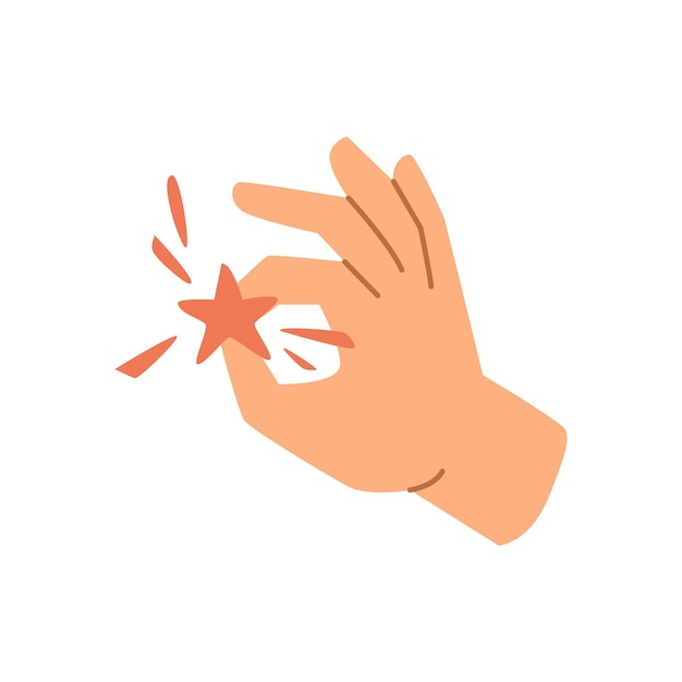 Вектор Держа сияющую звезду в жесте обзора руки