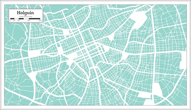 Mappa della città di holguin cuba in stile retrò