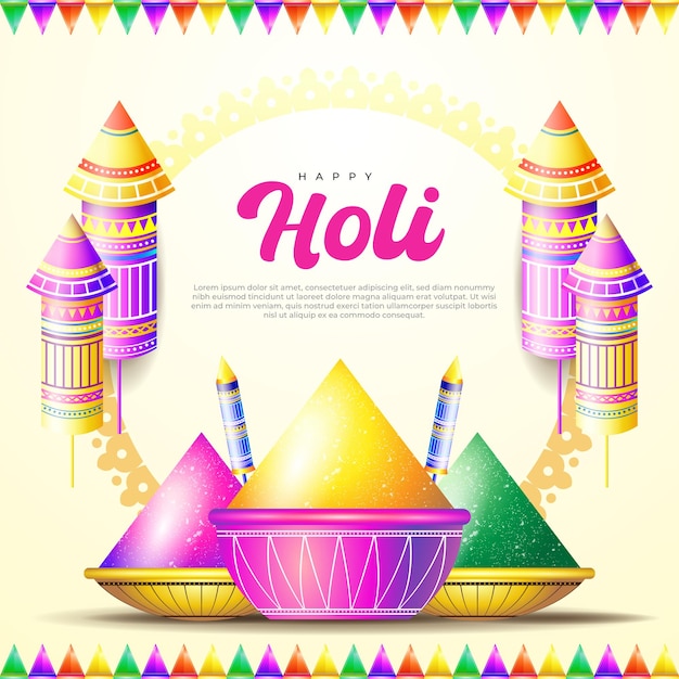 Holi Celebration Card for banner template