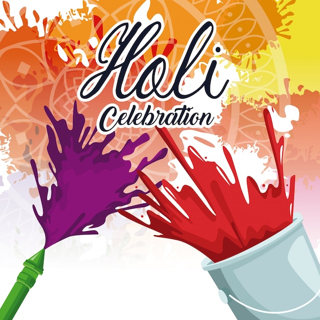 Vector holi celebration design