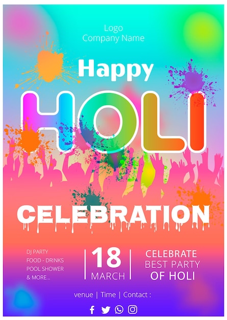 Vector holi celebration event