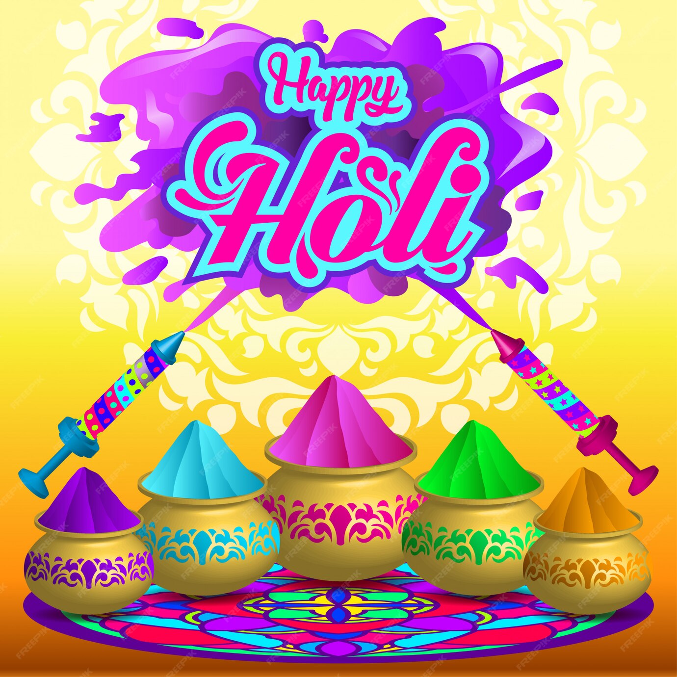 Premium Vector | Holi celebration