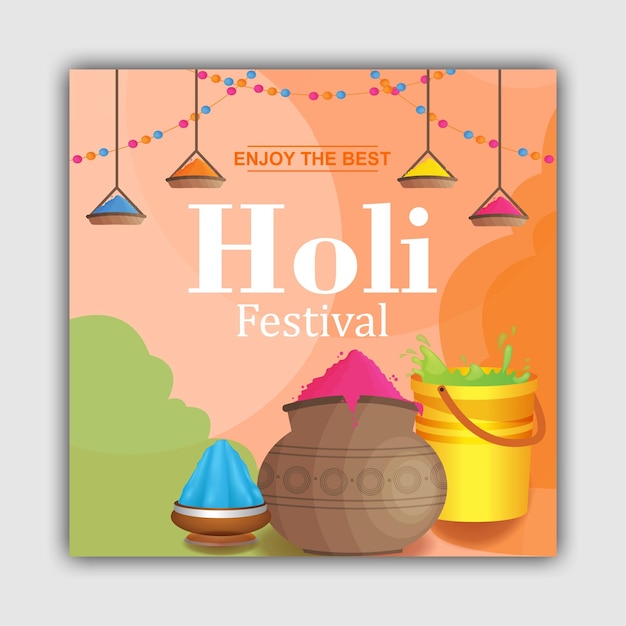 Holi dag ontwerp sjabloon