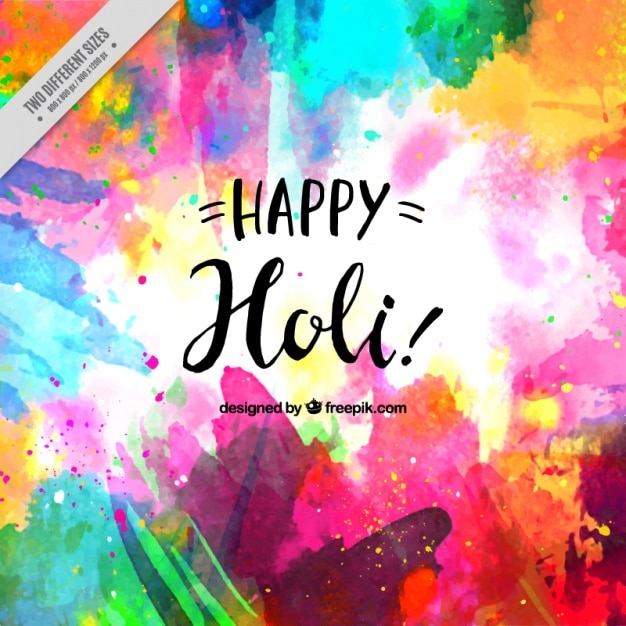 Vector holi festival background in watercolor style