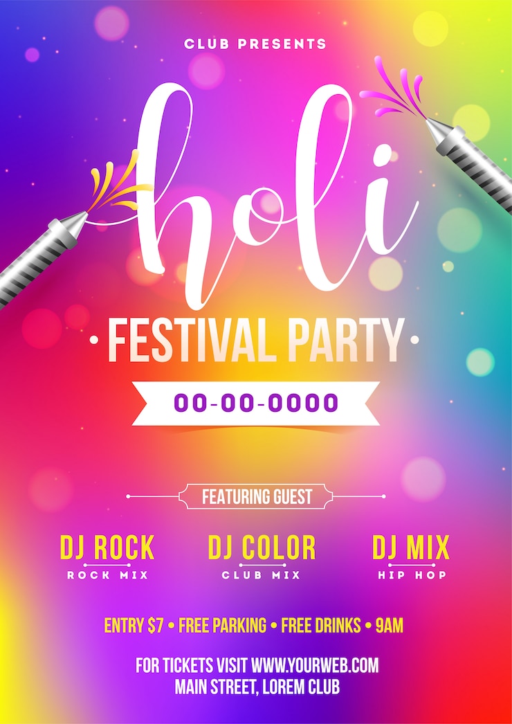 Vector holi festival background.