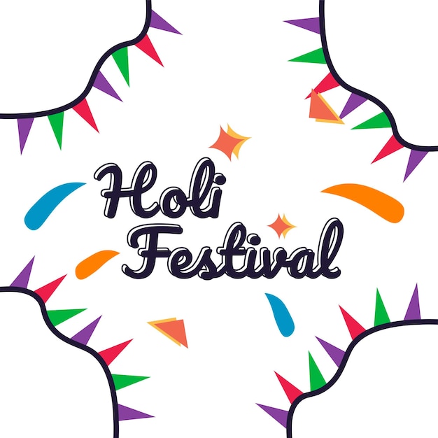 holi festival design poster flat social media post