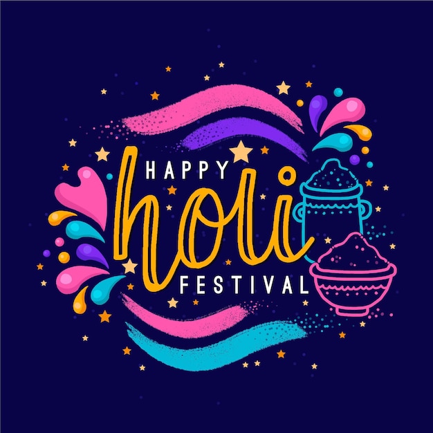 Holi festival illustratie