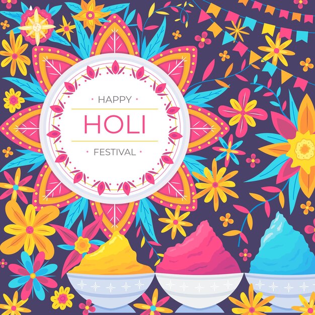 Vettore illustrazione del festival di holi