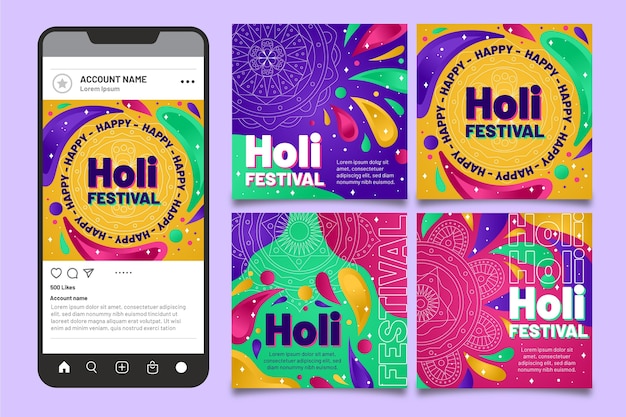 Holi Festival Instagram 게시물 모음