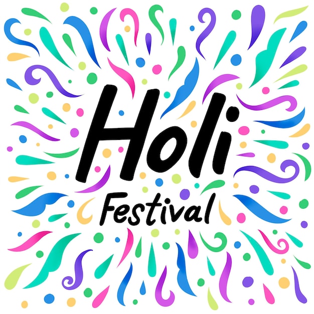 Holi festival lettering