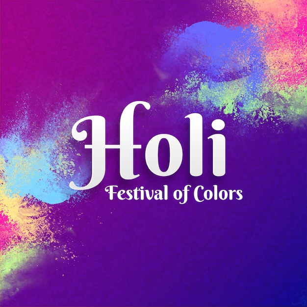 공동으로 색상의 Holi 축제 축하 인사말 카드 디자인