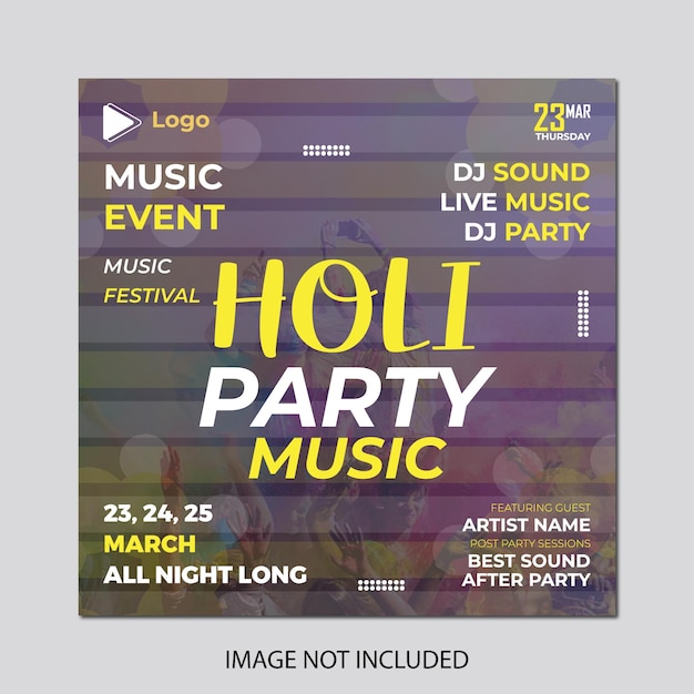 holi festival poster design template