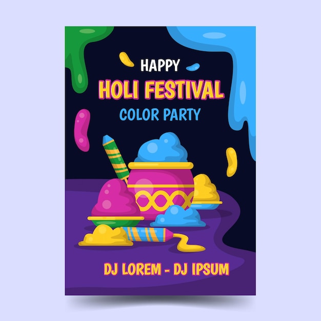 Holi festival poster sjabloon