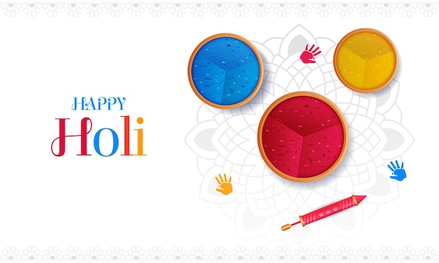 Holi Indiase festival van kleuren traditioneel ontwerp illustratie Holi kleuren elementen