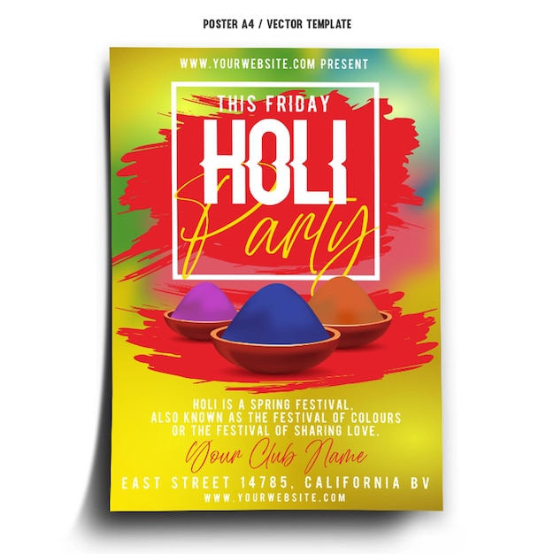 Holi Partij Poster Sjabloon