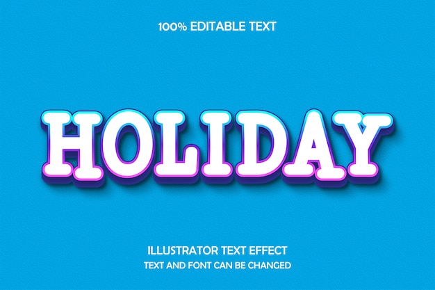 휴일, 3d 편집 가능한 텍스트 효과 현대 그림자 패턴 스타일