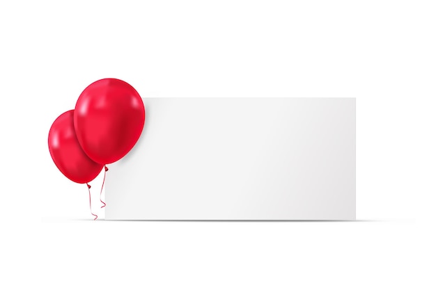 Vettore banner pubblicitario per le vacanze sfondo con palloncino rosso buon compleanno con palloncino vettore