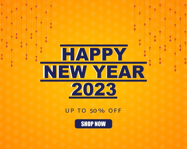 Holiday background happy new year 2023. celebrating new year holiday with festival sale