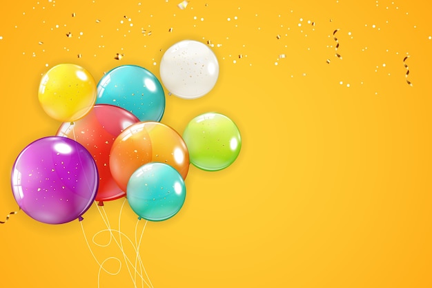 Vector holiday background with balloons