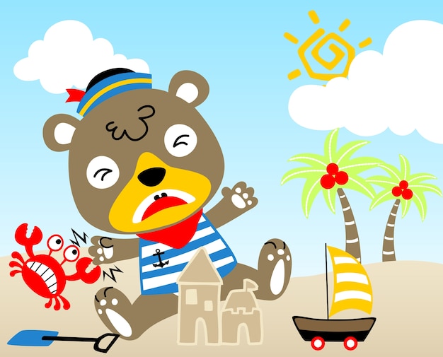 Holiday in the beach, vector cartoon