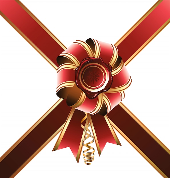 Vector holiday bow and ribbon