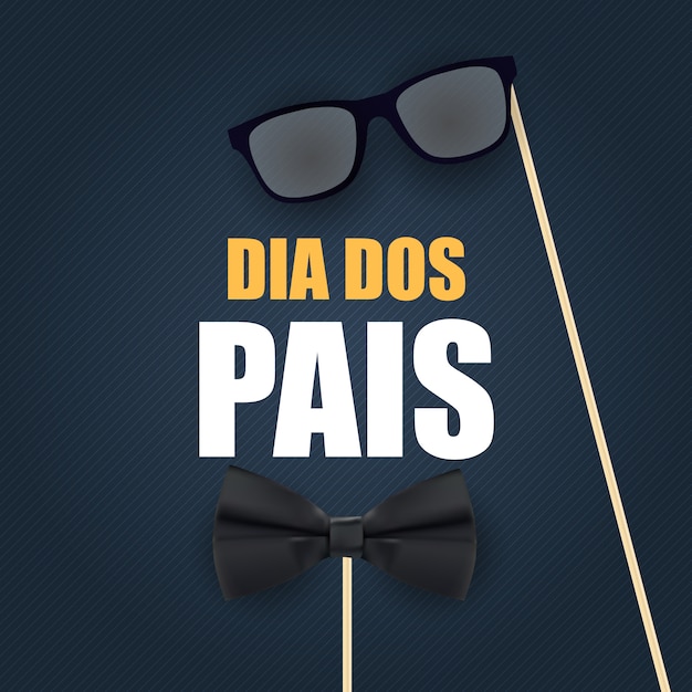 Vector holiday in brazil fathers day. portuguese brazilian saying happy fathers day . dia dos pais. vector illustration