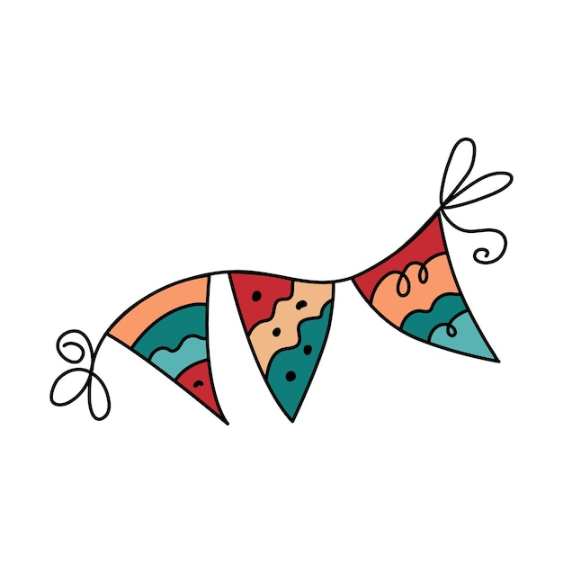 Holiday bunting doodle illustration