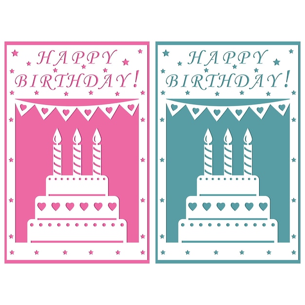 Vector holiday card cake with a candle christmas or easter muffin cupcake for the anniversary vector illustration