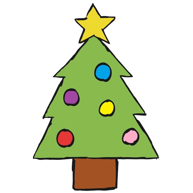 Vector holiday christmas tree with ornaments