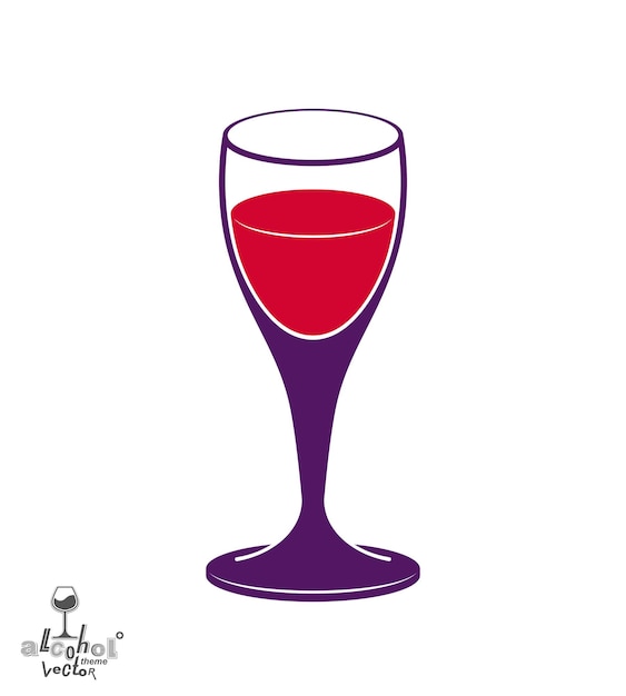 Holiday classic vector goblet, stylish alcohol theme illustration. lifestyle graphic design element - romantic rendezvous idea, eps8.