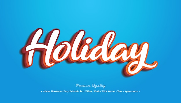 Holiday editable 3d text effect