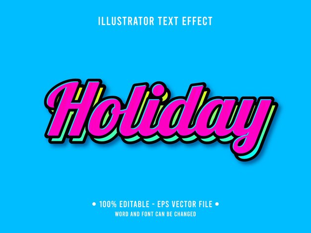 Holiday editable text effect template