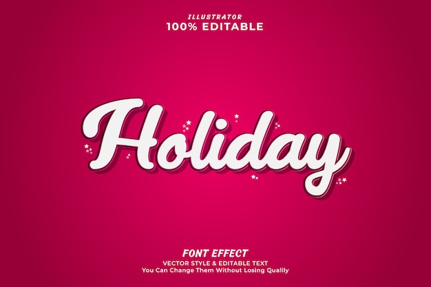 Vector holiday editable text effect