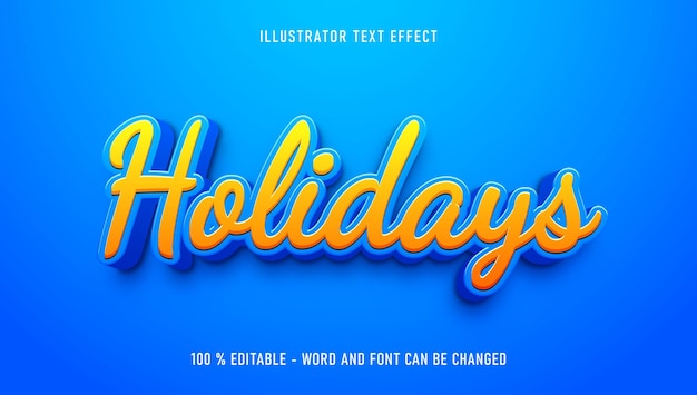 Vector holiday editable text effect