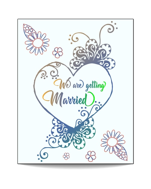 Holiday Getting Card with Beautiful Colorful flowers the Shape of a Heart Card Vector