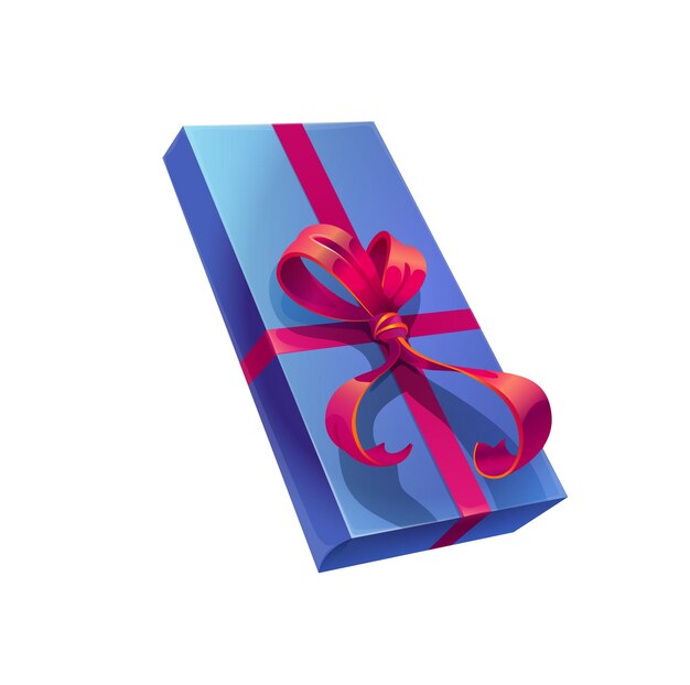 Holiday gift box vector verpakt blauw aanwezig