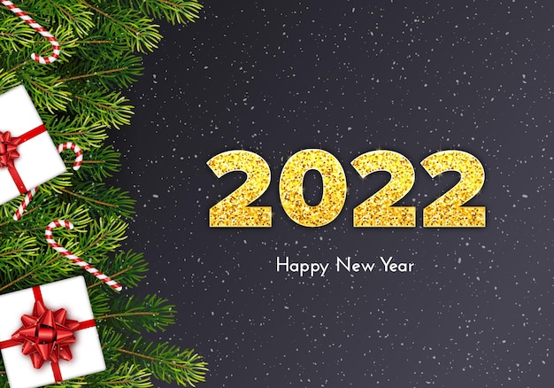 Праздничная подарочная карта happy new year 2022.