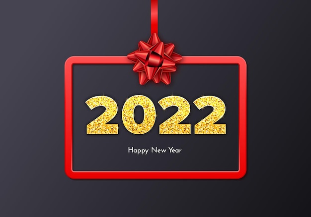 Holiday gift card Happy New Year 2022.