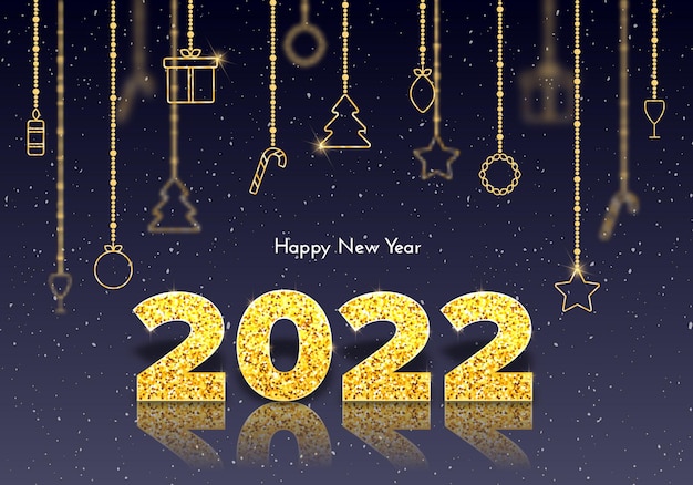 Вектор Праздничная подарочная карта happy new year 2022.