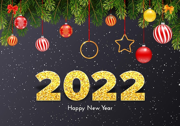 Vector holiday gift card happy new year 2022.