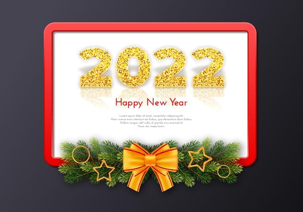 Holiday gift card Happy New Year 2022.