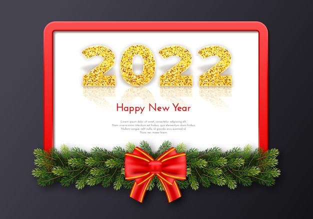 Vector holiday gift card happy new year 2022.