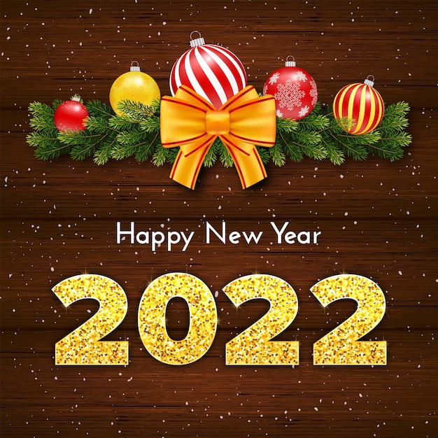 Праздничная подарочная карта Happy New Year 2022.