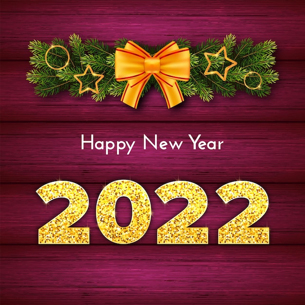 Праздничная подарочная карта Happy New Year 2022.