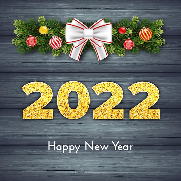 Holiday gift card Happy New Year 2022.